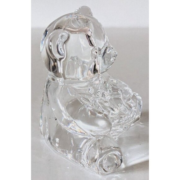 VTG Cristal D’Arques Teddy Mini Figurine Holding Flowers 24% Lead Sticker France - Picture 11 of 16